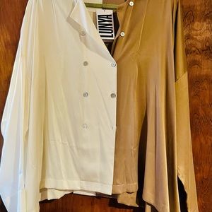 Lunya washable silk colorblock shirt
